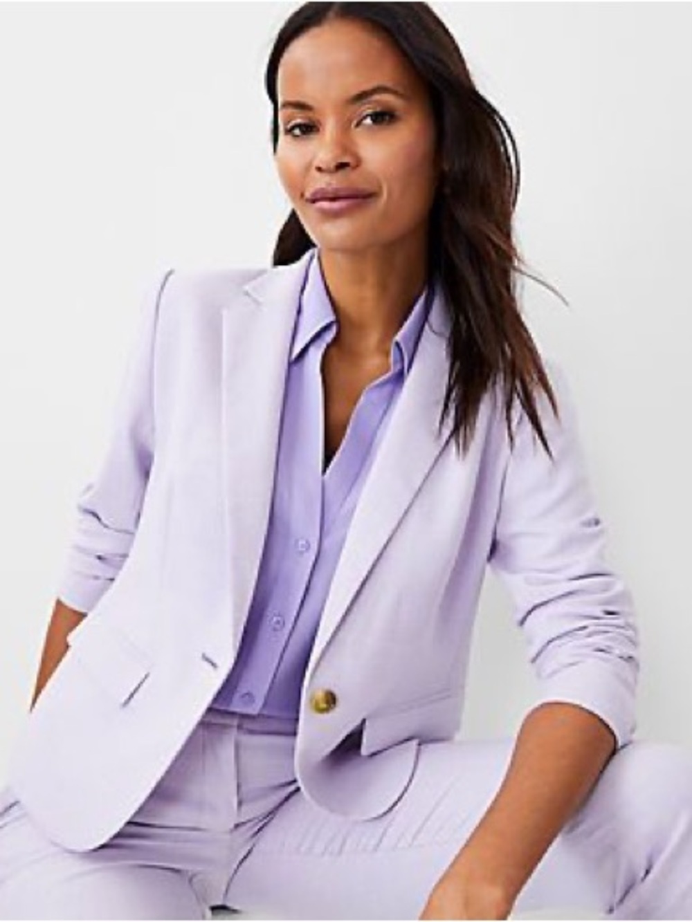 Ann Taylor Lilac Single-Button Blazer 2p (matching 8p pants also for sale)